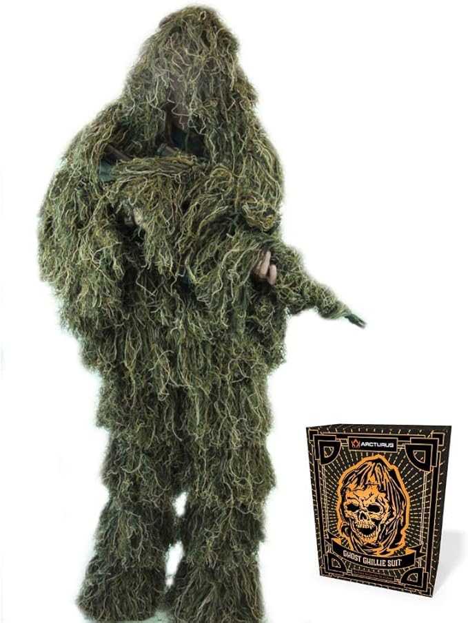 Ghost Ghillie Suit | Ultra-Dense Design | Superior Camo Coverage for Hunters, Bird Watchers, Photographers, Airsoft & Paintball