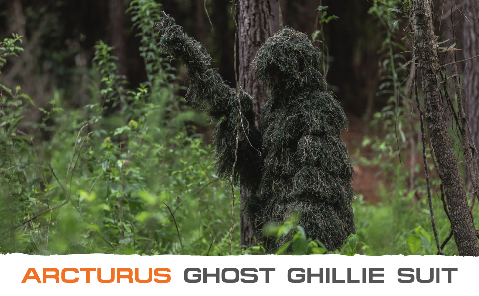 Ghost Ghillie Suit | Ultra-Dense Design | Superior Camo Coverage for Hunters, Bird Watchers, Photographers, Airsoft & Paintball