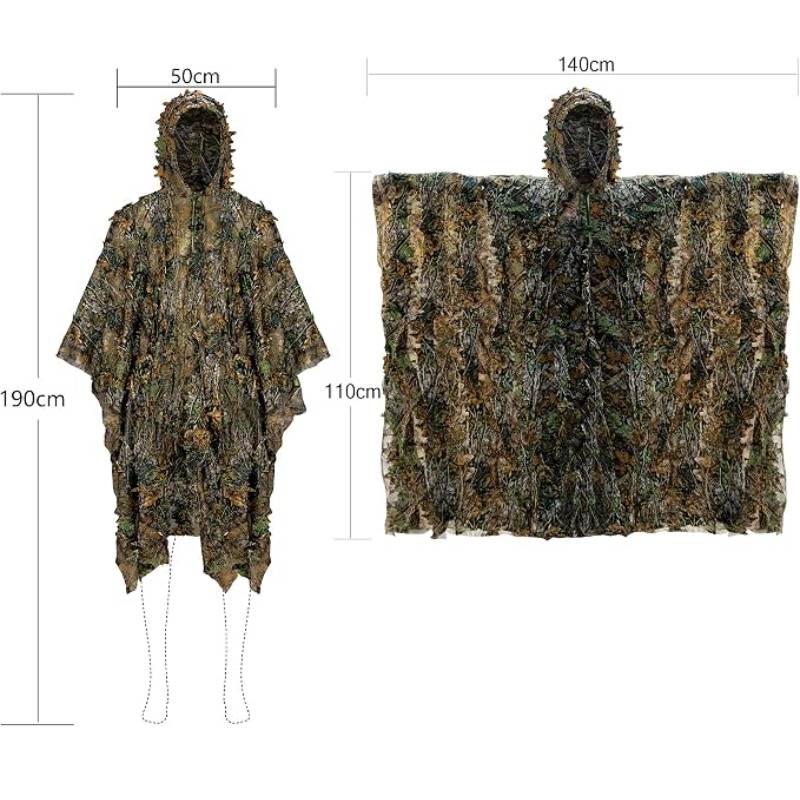 3D Leafy Camouflage Poncho | Lightweight Ultra-Fast Concealment Cape