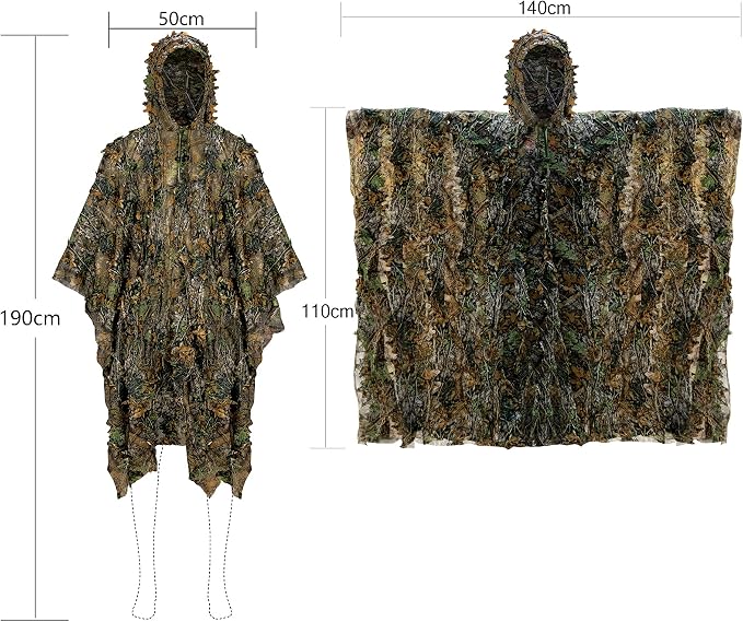 3D Leafy Camouflage Poncho | Lightweight Ultra-Fast Concealment Cape