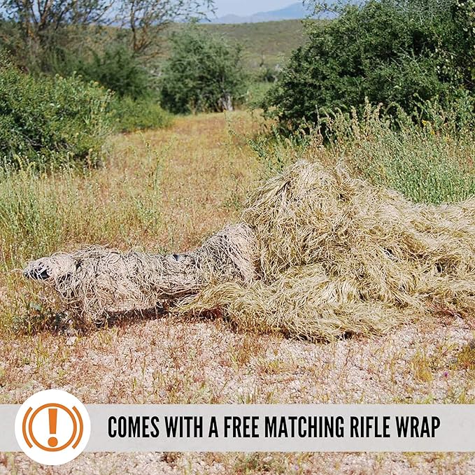 Ghost Ghillie Suit | Ultra-Dense Design | Superior Camo Coverage for Hunters, Bird Watchers, Photographers, Airsoft & Paintball